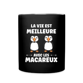 macareux - Mug uni - noir - Devant