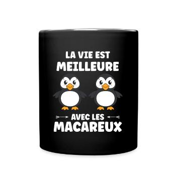 macareux - Mug uni - noir - Devant