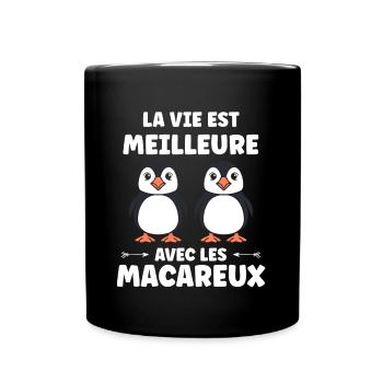 macareux - Mug uni - noir - Devant