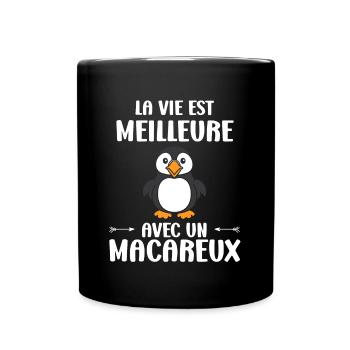 macareux - Mug uni - noir - Devant