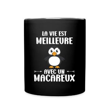macareux - Mug uni - noir - Devant