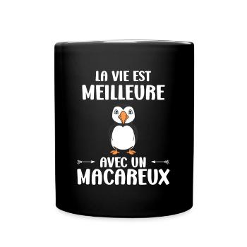 macareux - Mug uni - noir - Devant