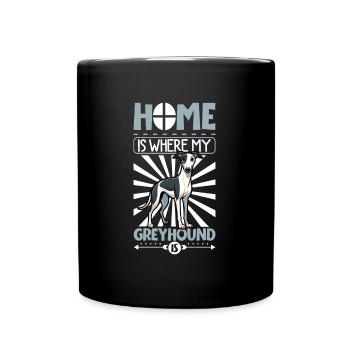 Zuhause - Greyhound - Tasse einfarbig - Schwarz - Vorne