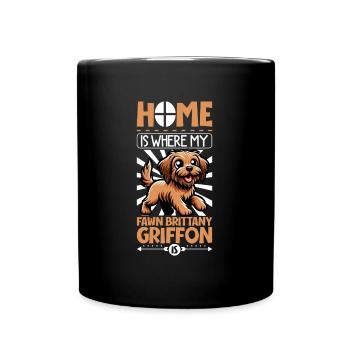Zuhause - Griffon Fauve de Bretagne - Tasse einfarbig - Schwarz - Vorne