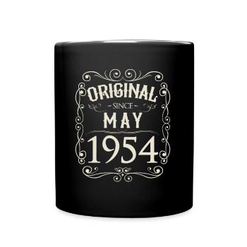 Vintage - Original since Mai 1954 Geburtstag - Tasse einfarbig - Schwarz - Vorne