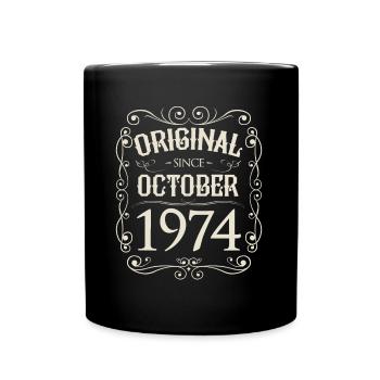 Vintage - Original depuis l'anniversaire d'octobre 1974 - Mug uni - noir - Devant