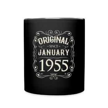 Vintage - Original depuis l'anniversaire de janvier 1955 - Mug uni - noir - Devant