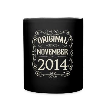 Vintage - Original since November 2014 Geburtstag - Tasse einfarbig - Schwarz - Vorne