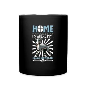 Accueil - Lévrier italien - Mug uni - noir - Devant