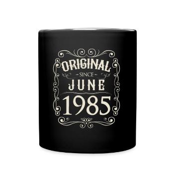 Vintage - Original since Juni 1985 Geburtstag - Tasse einfarbig - Schwarz - Vorne