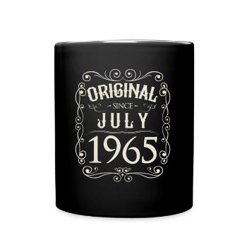 Vintage - Original since Juli 1965 Geburtstag - Tasse einfarbig - Schwarz - Vorne