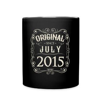 Vintage - Original since Juli 2015 Geburtstag - Tasse einfarbig - Schwarz - Vorne