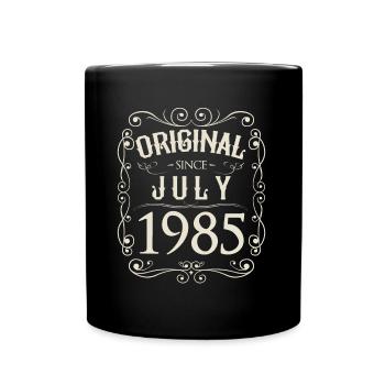Vintage - Original since Juli 1985 Geburtstag - Tasse einfarbig - Schwarz - Vorne