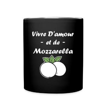 Humour mozzarella - Mug uni - noir - Devant