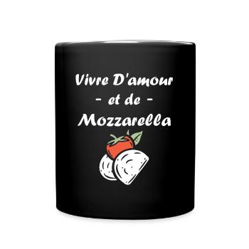 Humour mozzarella - Mug uni - noir - Devant