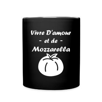 Humour mozzarella - Mug uni - noir - Devant