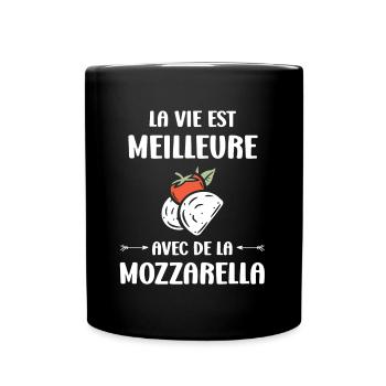 Humour mozzarella - Mug uni - noir - Devant