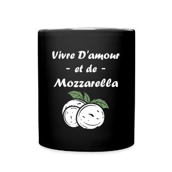 Humour mozzarella - Mug uni - noir - Devant