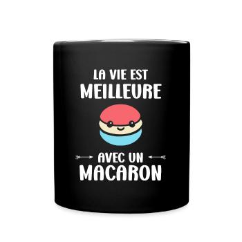 macarons - Mug uni - noir - Devant