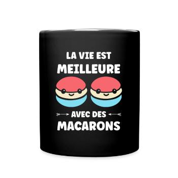 macarons - Mug uni - noir - Devant
