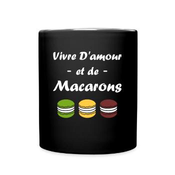 macarons - Mug uni - noir - Devant