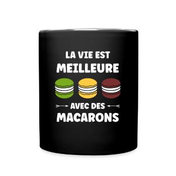 macarons - Mug uni - noir - Devant