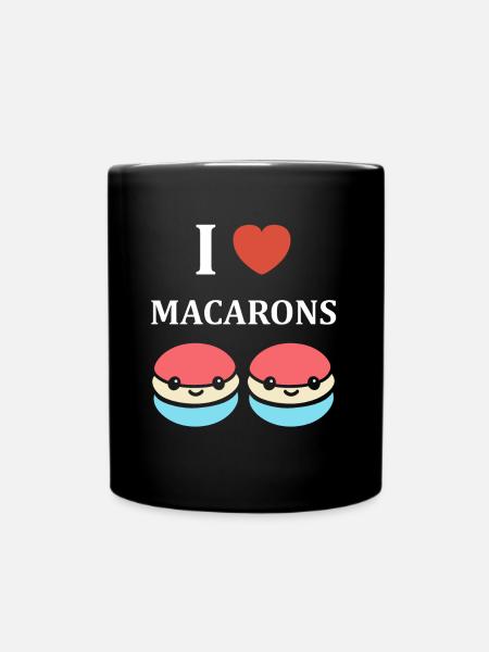 Ich liebe Makronen - Tasse einfarbig - Schwarz