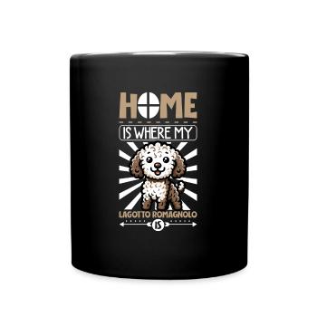 Zuhause - Lagotto Romagnolo - Tasse einfarbig - Schwarz - Vorne