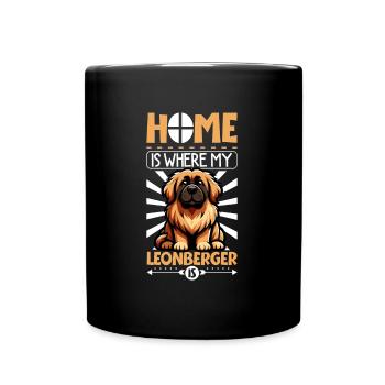 Zuhause - Leonberger - Tasse einfarbig - Schwarz - Vorne