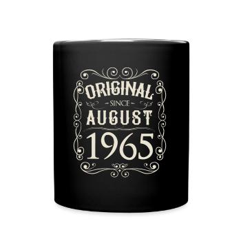 Vintage - Original since August 1965 Geburtstag - Tasse einfarbig - Schwarz - Vorne