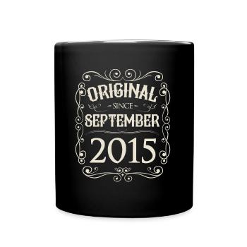 Vintage - Original since September 2015 Geburtstag - Tasse einfarbig - Schwarz - Vorne