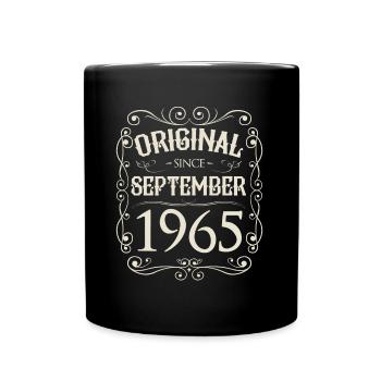 Vintage - Original since September 1965 Geburtstag - Tasse einfarbig - Schwarz - Vorne