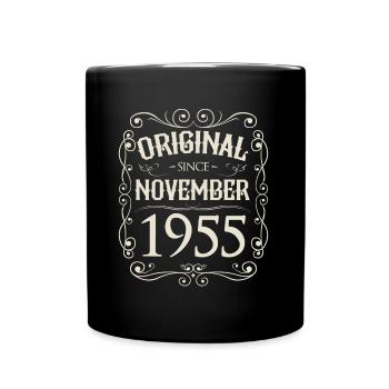 Vintage - Original depuis novembre 1955 Anniversaire - Mug uni - noir - Devant