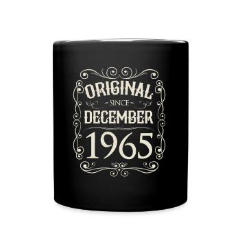 Vintage - Original since Dezember 1965 Geburtstag - Tasse einfarbig - Schwarz - Vorne