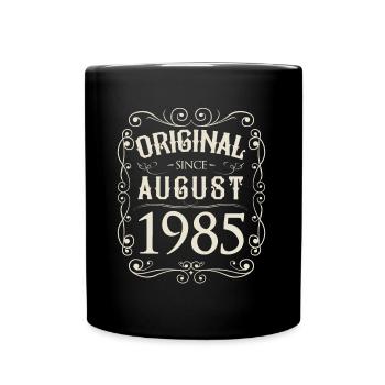 Vintage - Original since August 1985 Geburtstag - Tasse einfarbig - Schwarz - Vorne