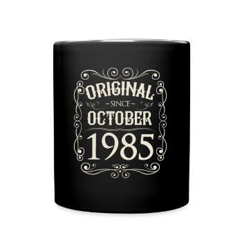 Vintage - Original since Oktober 1985 Geburtstag - Tasse einfarbig - Schwarz - Vorne