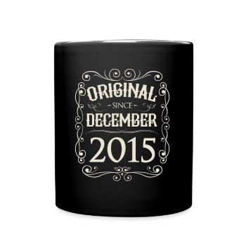 Vintage - Original since Dezember 2015 Geburtstag - Tasse einfarbig - Schwarz - Vorne
