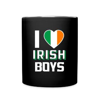 I Love Irish Boys Nationalität Irland - Tasse einfarbig - Schwarz - Vorne