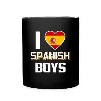 I Love Spanish Boys Nationality Spain - Full Colour Mug - black - Front