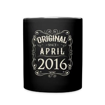 Millésime - Original depuis avril 2016 Anniversaire - Mug uni - noir - Devant