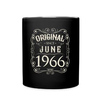 Vintage - Original since Juni 1966 Geburtstag - Tasse einfarbig - Schwarz - Vorne