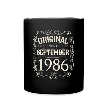 Vintage - Original since September 1986 Geburtstag - Tasse einfarbig - Schwarz - Vorne
