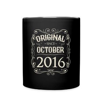 Vintage - Original since October 2016 Birthday - Full Colour Mug - black - Front