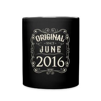 Vintage - Original since June 2016 Birthday - Full Colour Mug - black - Front
