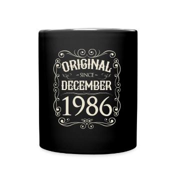 Vintage - Original since Dezember 1986 Geburtstag - Tasse einfarbig - Schwarz - Vorne