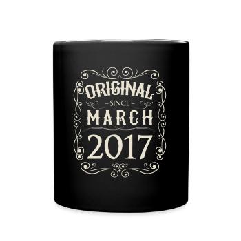 Vintage - Original since March 2017 Birthday - Full Colour Mug - black - Front