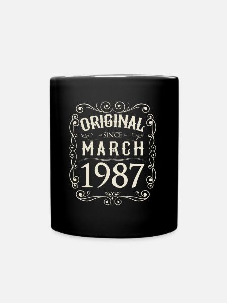 Vintage - Original since März 1987 Geburtstag - Tasse einfarbig - Schwarz
