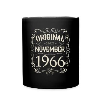 Vintage - Original since November 1966 Geburtstag - Tasse einfarbig - Schwarz - Vorne