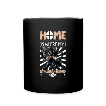 Zuhause - Litauische Bracke - Tasse einfarbig - Schwarz - Vorne