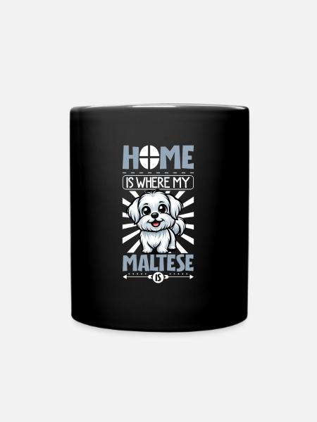 Zuhause - Malteser - Tasse einfarbig - Schwarz